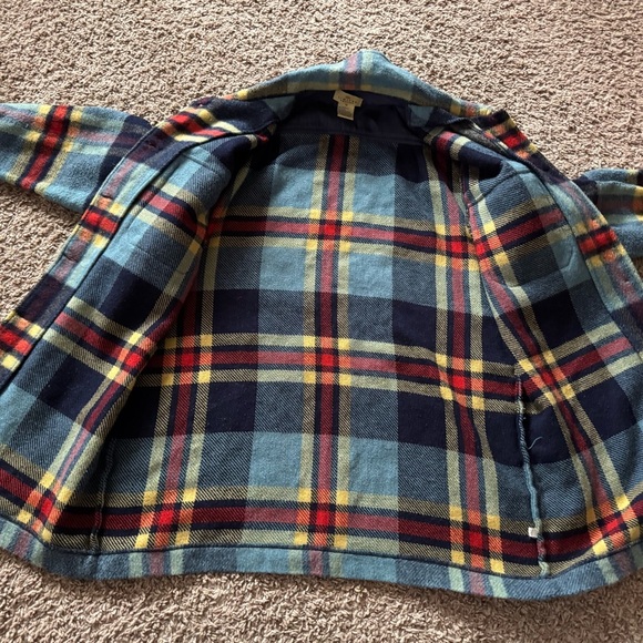 LIMITED AMERICA RED BLUE PLAID WOOL BUTTON DOWN JACKET/SHIRT VINTAGE Sz Small - Picture 5 of 6